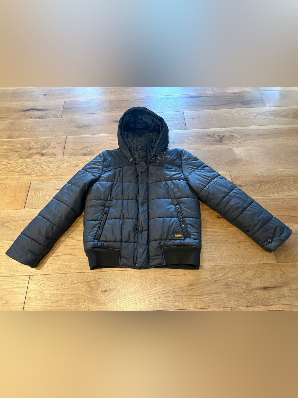 Men’s G-Star Raw Black Quilted Hooded Puffer Jacket